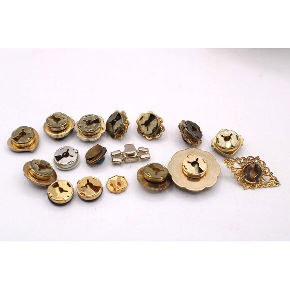 Lot Vtg Button Covers Crafts Sewing Jewelry Lot Faux Pearl Velvet Stones Mixed - Picture 5 of 9